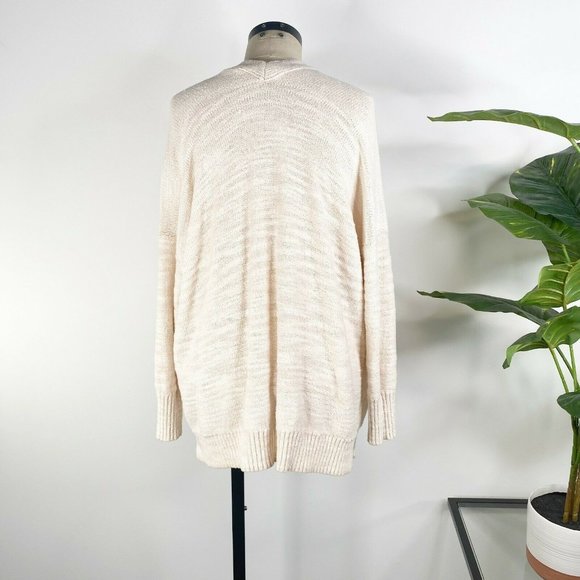 Anthropologie Womens Open Front Dolman Cardigan Sweater Small Cream V Back Neck - Picture 5 of 9